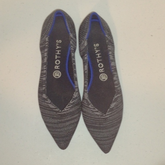 Rothy's The Point Gray Marled Comfort Textile Ballet Women’s Size 9.5 - Picture 2 of 12